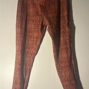 Terra & Sky Burnt Orange and Rust Paisley Leggings